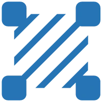 A stylized icon caeruleum nomine ggkicon-areas 1, a duabus diagonalibus lineis inter se occurrentibus et formis triangularibus et rectangulis saepta, sicut interpretatio modern in domum suam.